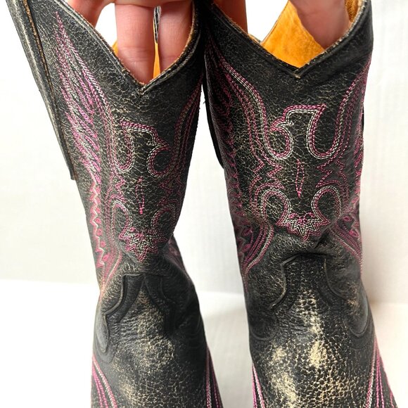 Old Gringo Eagle Western Boots Size 7 Distressed Pink Brown Leather Knee High - Picture 6 of 14